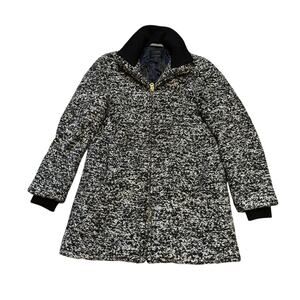 J.Crew Lodge Coat Speckled Boucle Italian Wool Black Ivory Jacket Peacoat Winter